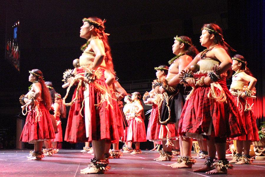 Hula dancers end the opening ceremony with a performance.