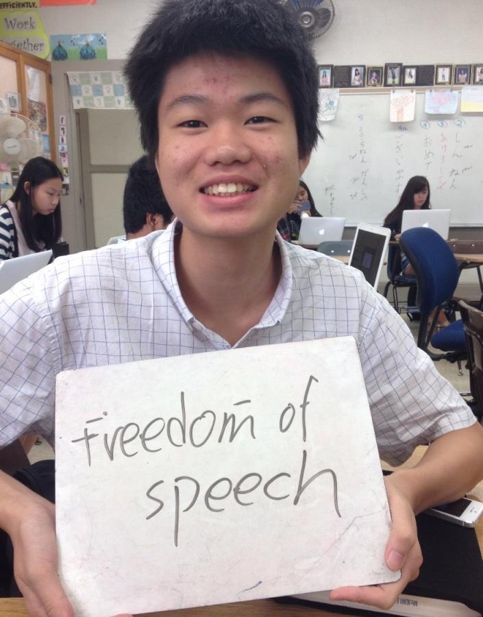 Senior Wei Gong likes Freedom of Speech the best.
