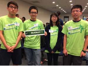 McKinley's team placed second in the Science Bowl. Left to right, Sean Choi, Benjamin Bui (Team captain), Bonnie Pang, and Si Hou Lon.