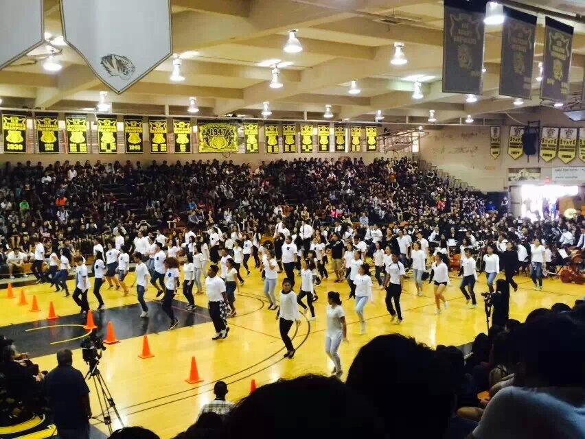 About 100 students participated in the exciting dance.