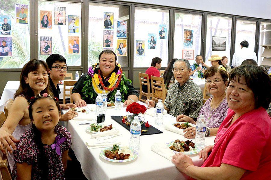 Dr. Wynn Okuda with his family at the Hall of Honor luncheon.