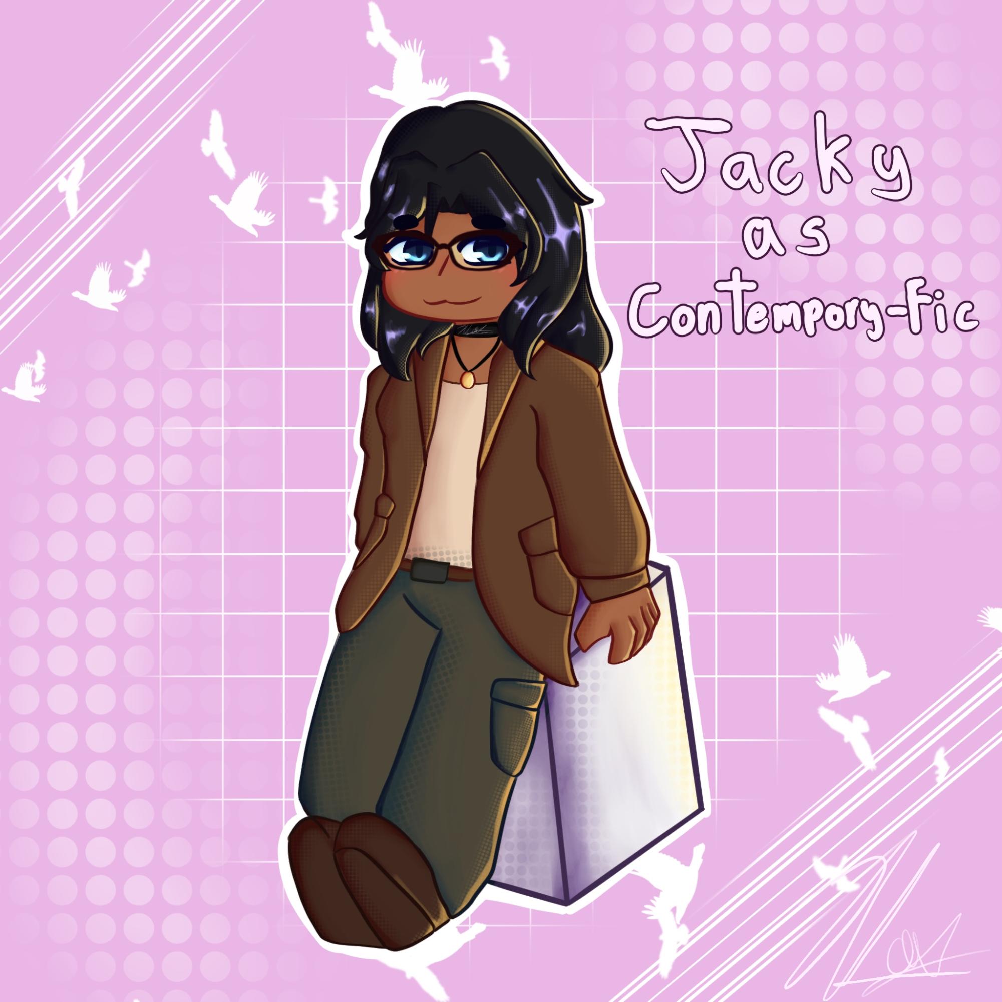 Jacky as Contemporary fiction!
| Favorite Genres: Contemporary fiction and Literary fiction
| Favorite Books: "My Year of Rest and Relaxation" by Ottessa Moshfegh and
"The Secreate History" by Donna Tartt
Art by Cheska Orias (c/o 26')