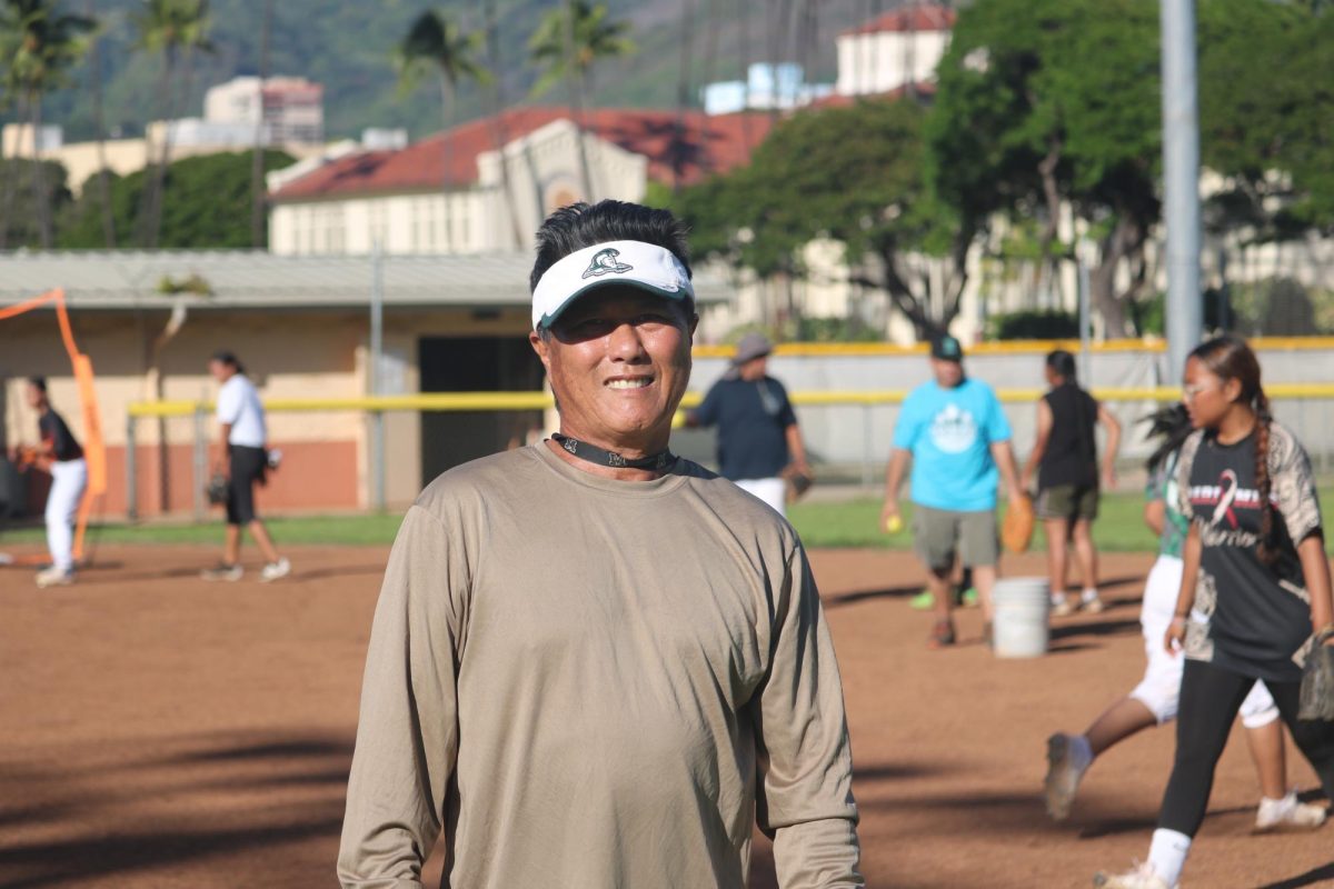 Coach Francis Takasaki at Softball Practice 
Photo by Kena Anien (c/o '27)