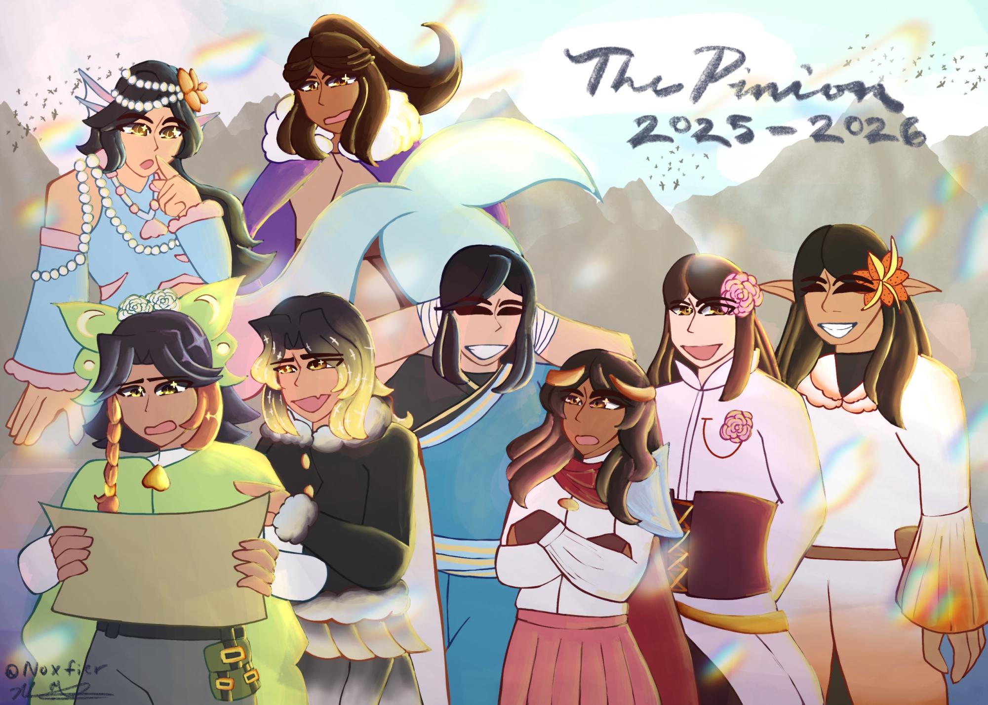 Some of The Pinion Staff who has responded to the google form. Top row from left to right is Laurie He and Keilana Yandall (both 29'). Bottom row from left to right is Cheska Orias (c/o '26), Nhi Nguyen (c/o 27'), Alex Azhari, Jacky Oasay (both c/o 26'), Rose Ganotisi and Poli' Cootey-Garcia (both c/o '28).