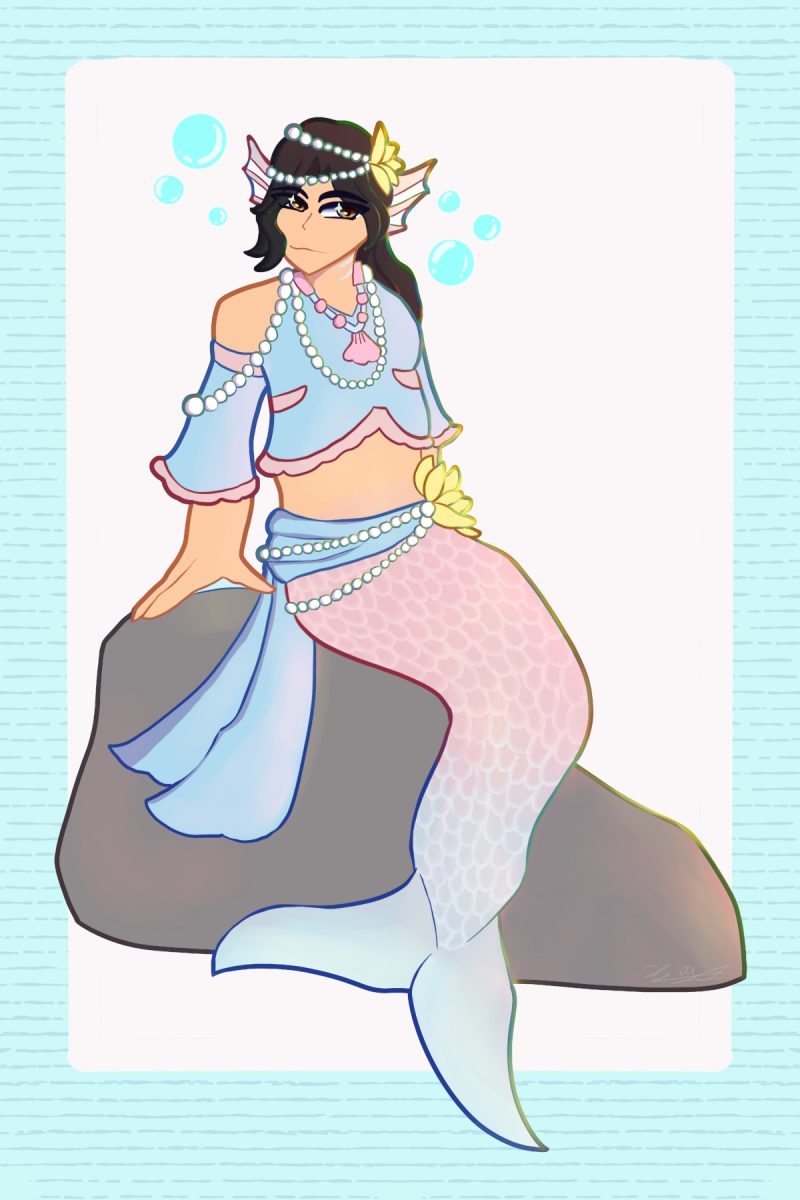 Laurie He (c/o '29) as mermaid with the class of Druid - Circle of Stars, acting as one of the groups healer and support.
Art by Cheska Orias.