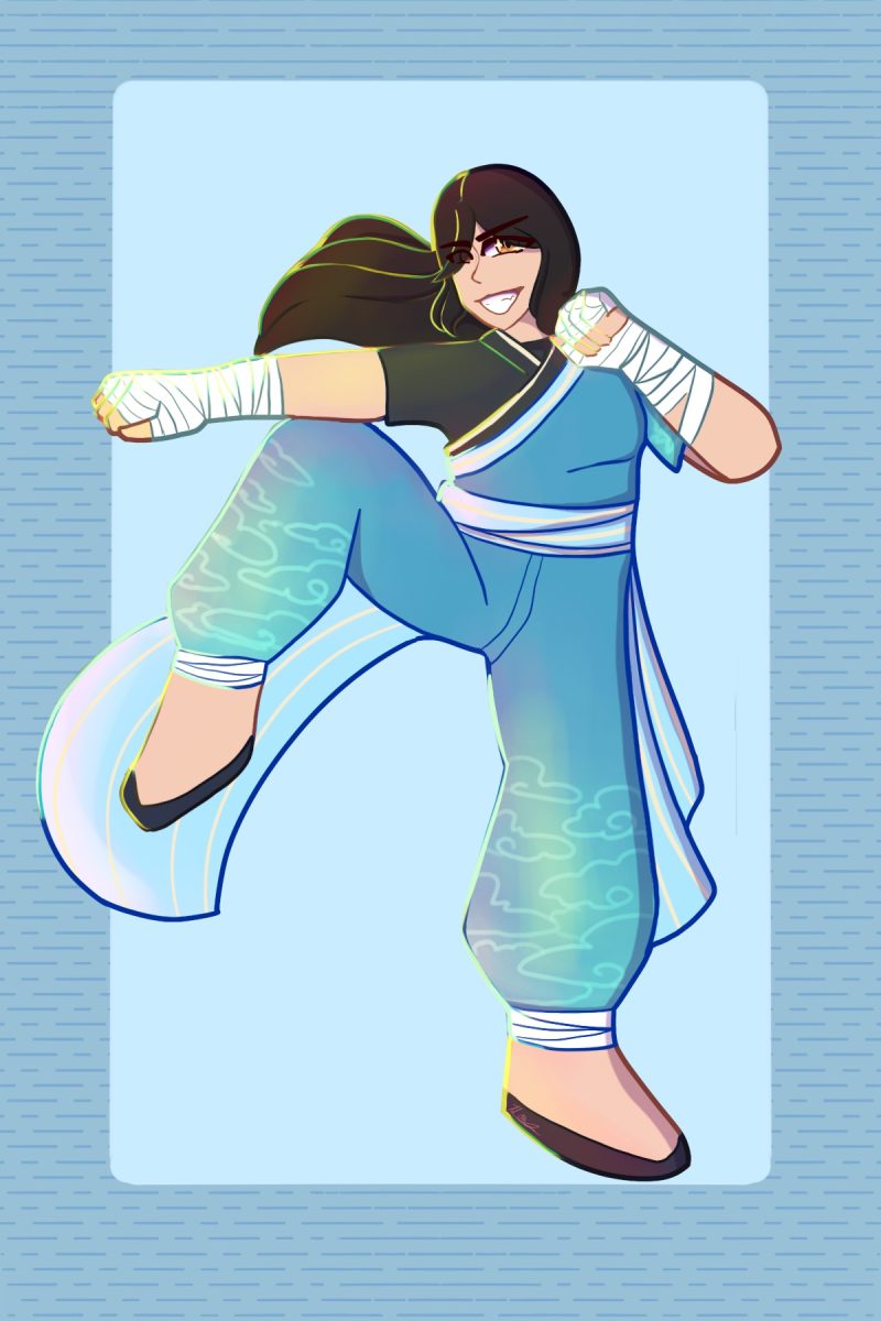 Alex Azhari (c/o '26) as a human Monk - Way of Drunken Master and Wizard - School of Illusions multi class, serving as the groups strikers.
Art by Cheska Orias.