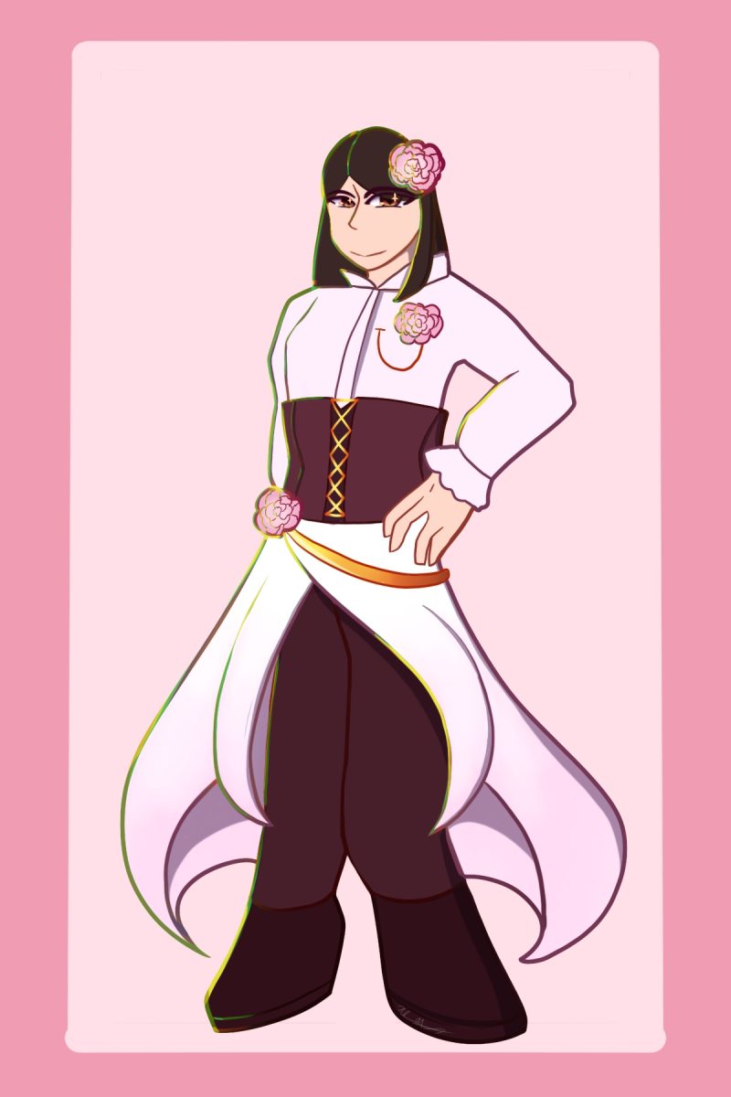 Rose Ganotisi (c/o '28) as a human Bard - College of Glamour, acting as one of the groups faces. 
Art by Cheska Orias.